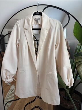 ASOS Cream Longline Blazer Dress - Women's